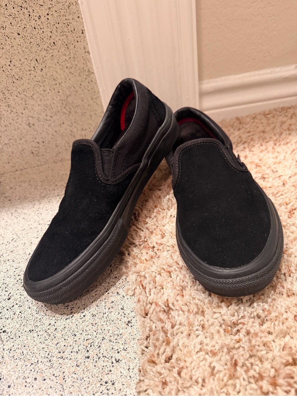 Vans Black Suede Slip-On Loafers